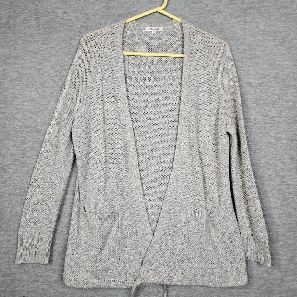 Madewell Gray Open Front Tie Waist Long Sleeve Cardigan Size XS NEW